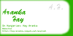 aranka hay business card